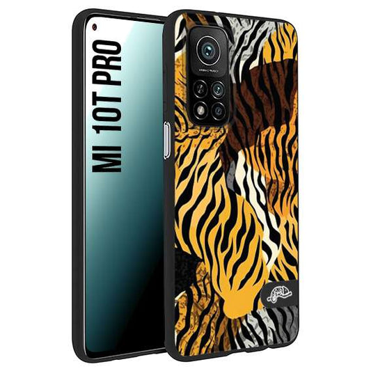 CUSTOMIZZA - Custodia cover nera morbida in tpu compatibile per Xiaomi Mi 10T PRO leopardato tigrato tiger colorata donna fashion estate