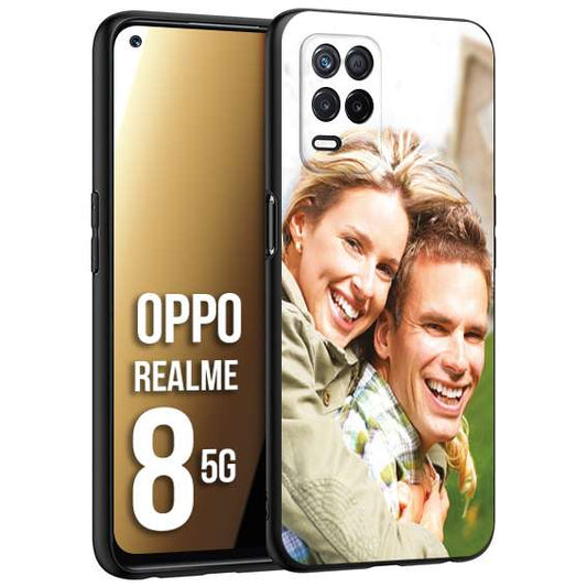 CUSTOMIZZA - Custodia cover nera morbida in tpu compatibile per Oppo Realme 8 5G personalizzata con foto immagine scritta a piacere