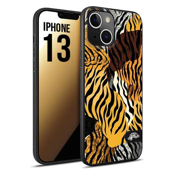 CUSTOMIZZA - Custodia cover nera morbida in tpu compatibile per iPhone 13 leopardato tigrato tiger colorata donna fashion estate