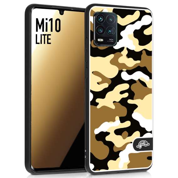 CUSTOMIZZA - Custodia cover nera morbida in tpu compatibile per Xiaomi Mi 10 LITE camouflage mimetico militare giallo desert brown