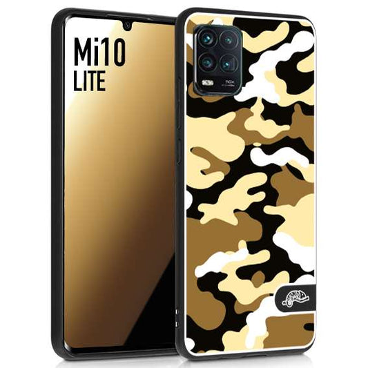 CUSTOMIZZA - Custodia cover nera morbida in tpu compatibile per Xiaomi Mi 10 LITE camouflage mimetico militare giallo desert brown