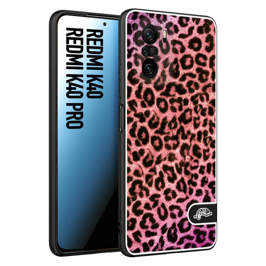 CUSTOMIZZA - Custodia cover nera morbida in tpu compatibile per Xiaomi Redmi K40 - K40 Pro leopardato maculato donna rosa leopard