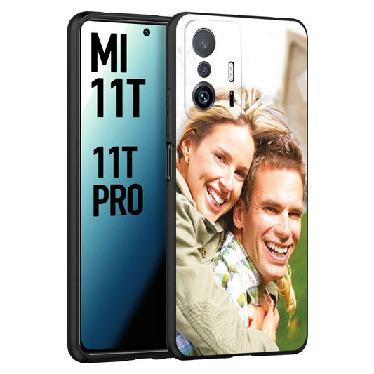 CUSTOMIZZA - Custodia cover nera morbida in tpu compatibile per Xiaomi Mi 11T - Mi 11T PRO personalizzata con foto immagine scritta a piacere