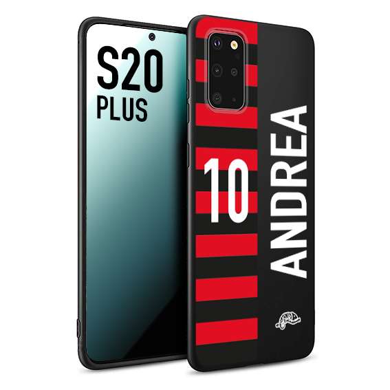 CUSTOMIZZA - Custodia cover nera morbida in tpu compatibile per Samsung S20 PLUS personalizzata calcio football nome e numero calciatori rossonera