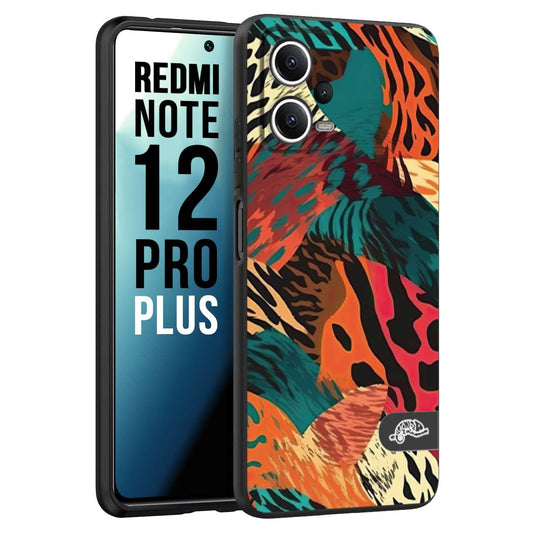 CUSTOMIZZA - Custodia cover nera morbida in tpu compatibile per Xiaomi Redmi Note 12 PRO PLUS leopardato tigrato tiger colorata summer arancio verde fucsia