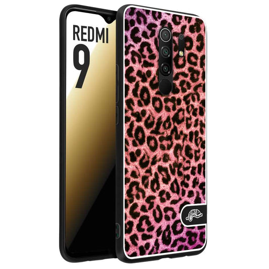 CUSTOMIZZA - Custodia cover nera morbida in tpu compatibile per Xiaomi Redmi 9 leopardato maculato donna rosa leopard