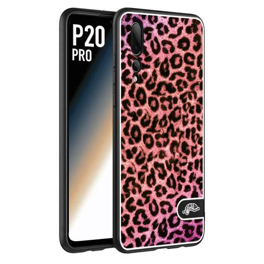 CUSTOMIZZA - Custodia cover nera morbida in tpu compatibile per Huawei P20 PRO leopardato maculato donna rosa leopard