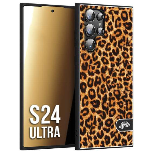 CUSTOMIZZA - Custodia cover nera morbida in tpu compatibile per Samsung S24 ULTRA leopardato maculato donna marrone leopard brown