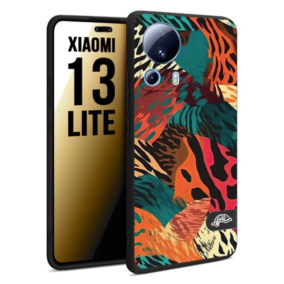 CUSTOMIZZA - Custodia cover nera morbida in tpu compatibile per Xiaomi 13 LITE leopardato tigrato tiger colorata summer arancio verde fucsia