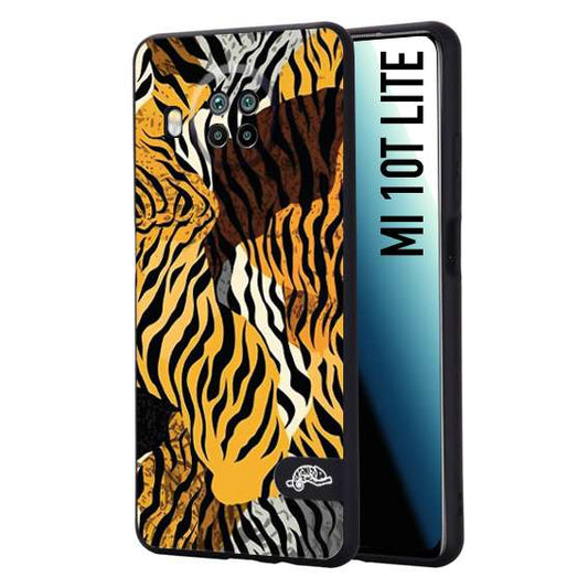 CUSTOMIZZA - Custodia cover nera morbida in tpu compatibile per Xiaomi Mi 10T LITE leopardato tigrato tiger colorata donna fashion estate