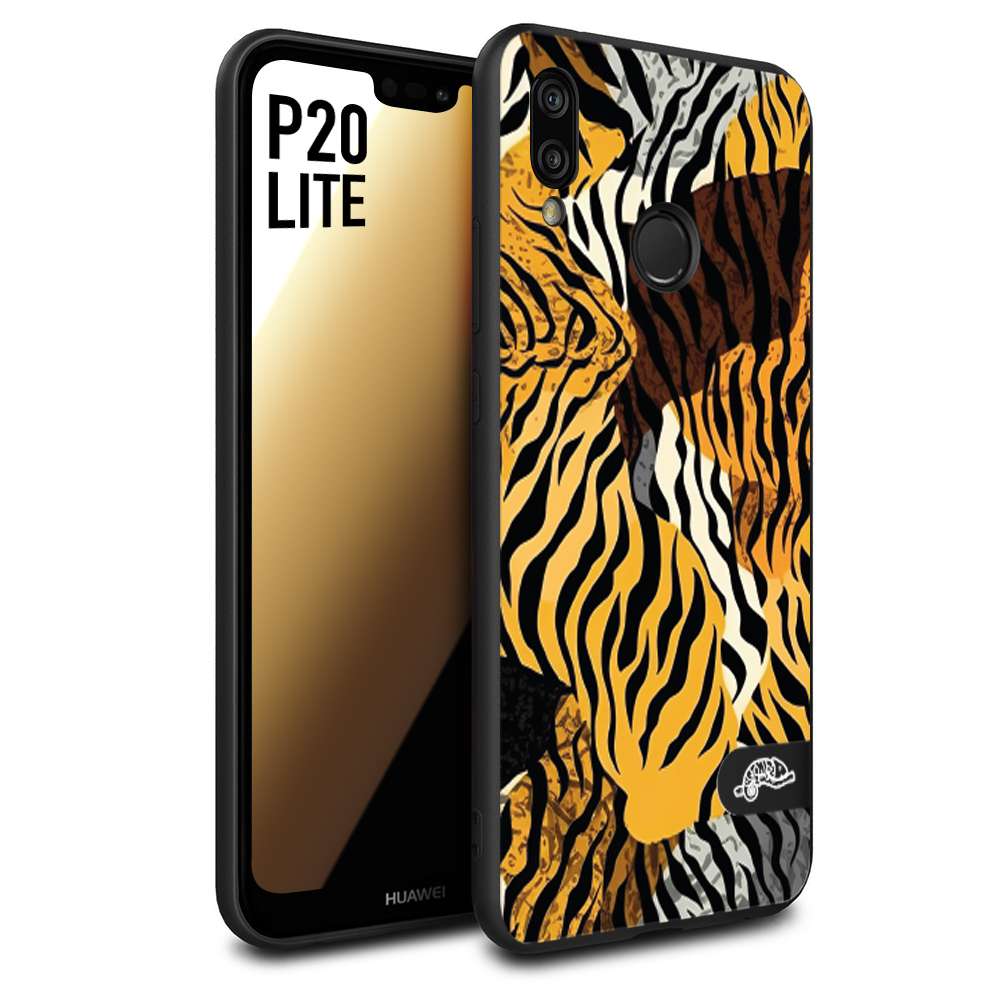 CUSTOMIZZA - Custodia cover nera morbida in tpu compatibile per Huawei P20 LITE leopardato tigrato tiger colorata donna fashion estate