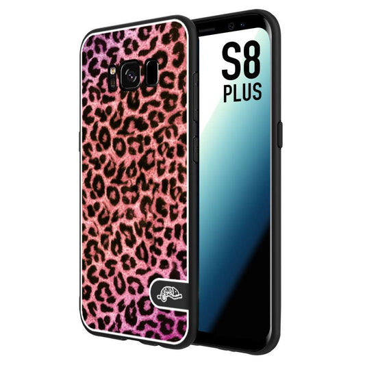 CUSTOMIZZA - Custodia cover nera morbida in tpu compatibile per Samsung S8 PLUS leopardato maculato donna rosa leopard