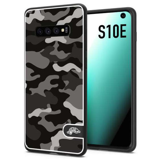 CUSTOMIZZA - Custodia cover nera morbida in tpu compatibile per Samsung S10E camouflage mimetico militare nero black grigio