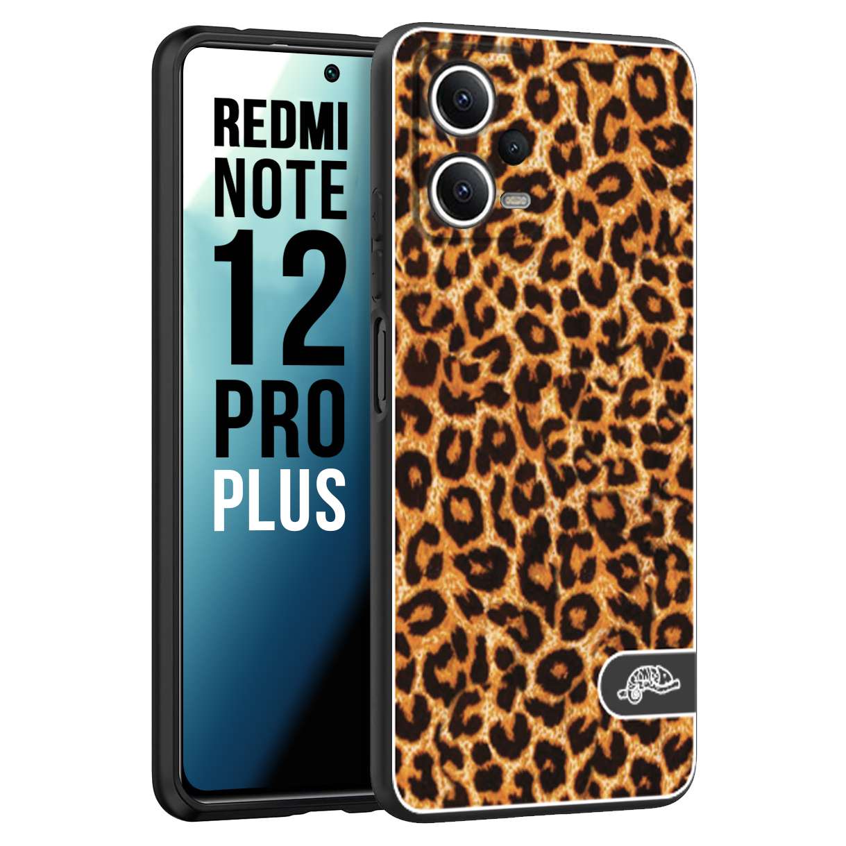 CUSTOMIZZA - Custodia cover nera morbida in tpu compatibile per Xiaomi Redmi Note 12 PRO PLUS leopardato maculato donna marrone leopard brown