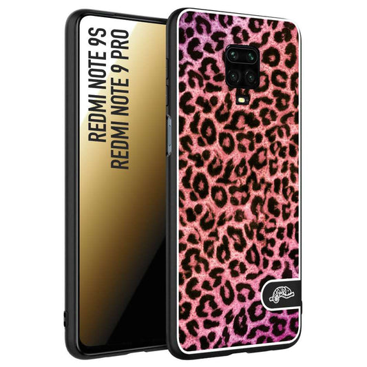 CUSTOMIZZA - Custodia cover nera morbida in tpu compatibile per Xiaomi Redmi Note 9S - Note 9 PRO leopardato maculato donna rosa leopard