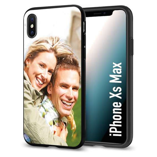 CUSTOMIZZA - Custodia cover nera morbida in tpu compatibile per iPhone Xs Max personalizzata con foto immagine scritta a piacere