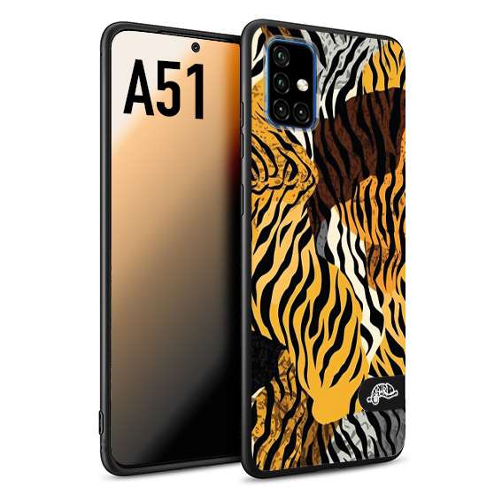 CUSTOMIZZA - Custodia cover nera morbida in tpu compatibile per Samsung A51 leopardato tigrato tiger colorata donna fashion estate