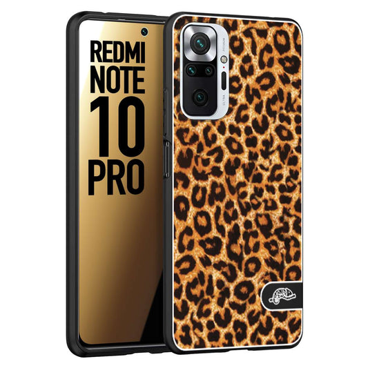 CUSTOMIZZA - Custodia cover nera morbida in tpu compatibile per Xiaomi Redmi Note 10 PRO leopardato maculato donna marrone leopard brown