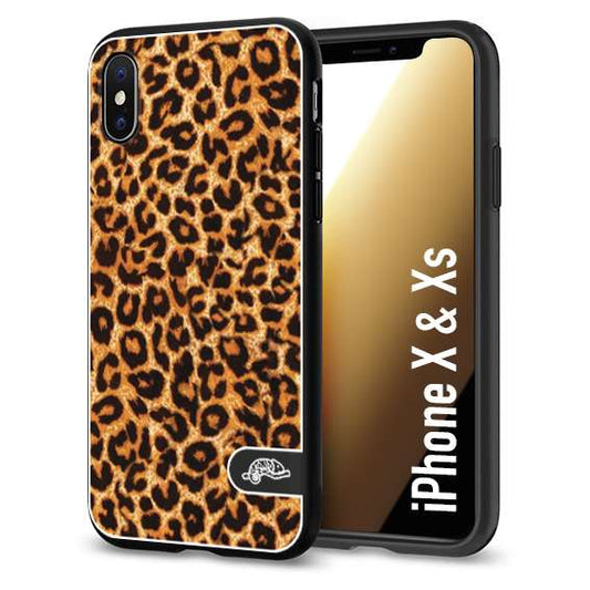 CUSTOMIZZA - Custodia cover nera morbida in tpu compatibile per iPhone X - Xs leopardato maculato donna marrone leopard brown