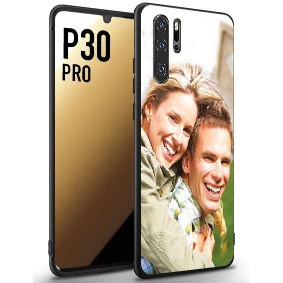 CUSTOMIZZA - Custodia cover nera morbida in tpu compatibile per Huawei P30 PRO personalizzata con foto immagine scritta a piacere