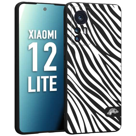 CUSTOMIZZA - Custodia cover nera morbida in tpu compatibile per Xiaomi 12 LITE zebrata maculata a rilievo soft touch donna bianca