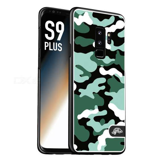 CUSTOMIZZA - Custodia cover nera morbida in tpu compatibile per Samsung S9 PLUS camouflage mimetico militare verde green