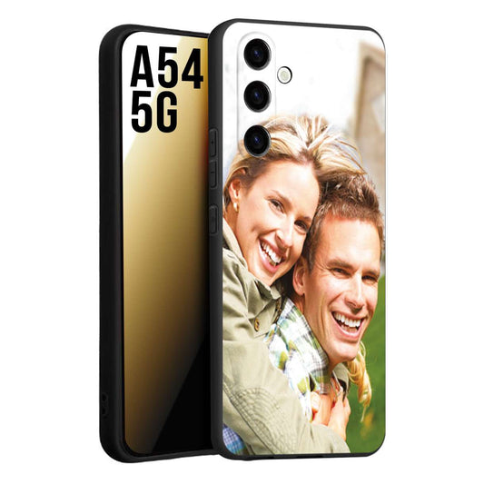 CUSTOMIZZA - Custodia cover nera morbida in tpu compatibile per Samsung A54 5G personalizzata con foto immagine scritta a piacere