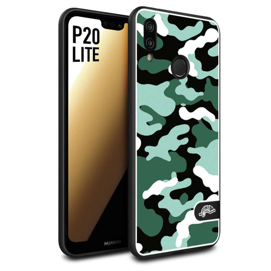 CUSTOMIZZA - Custodia cover nera morbida in tpu compatibile per Huawei P20 LITE camouflage mimetico militare verde green