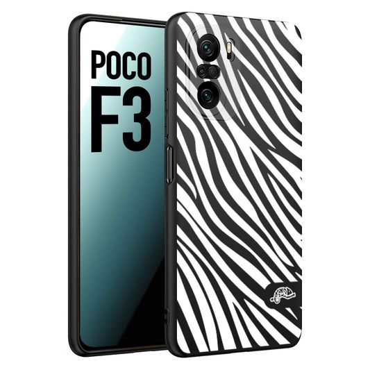 CUSTOMIZZA - Custodia cover nera morbida in tpu compatibile per Xiaomi Poco F3 zebrata maculata a rilievo soft touch donna bianca