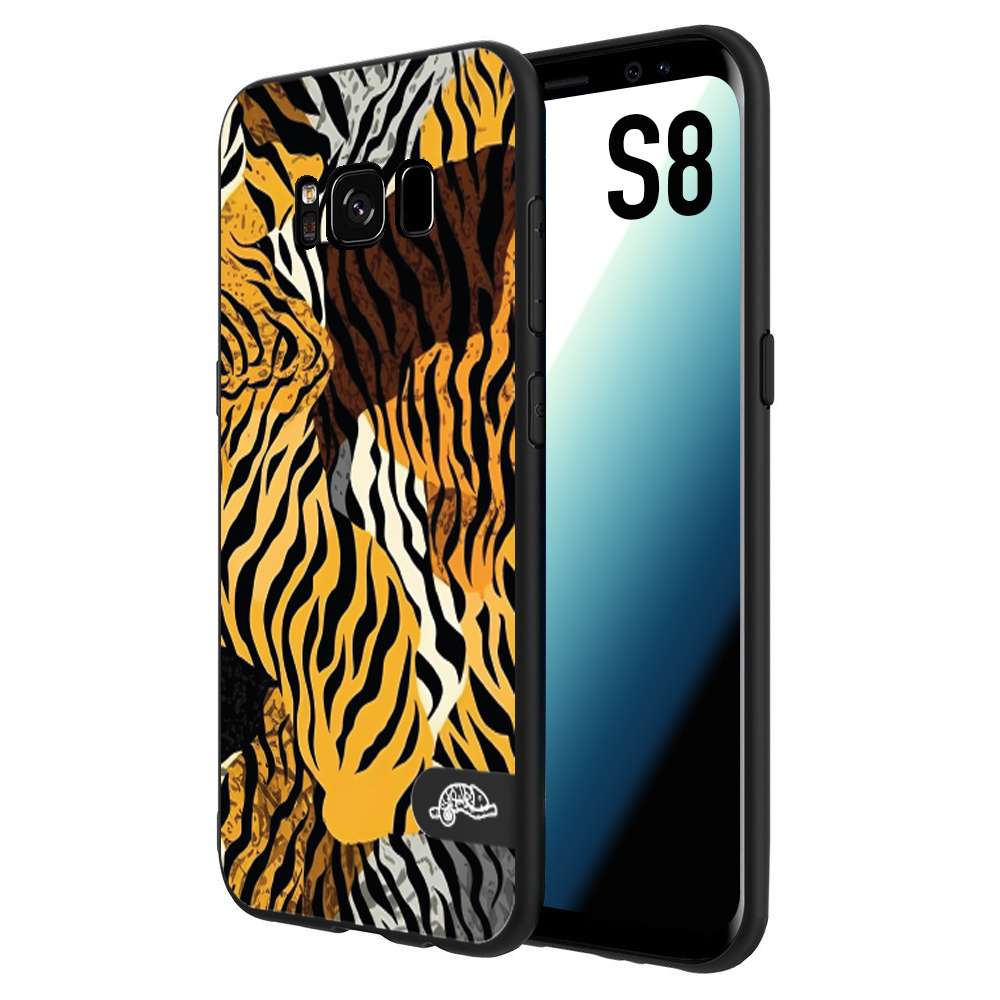 CUSTOMIZZA - Custodia cover nera morbida in tpu compatibile per Samsung S8 leopardato tigrato tiger colorata donna fashion estate