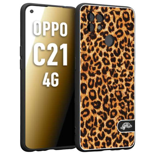 CUSTOMIZZA - Custodia cover nera morbida in tpu compatibile per Oppo Realme C21 4G leopardato maculato donna marrone leopard brown