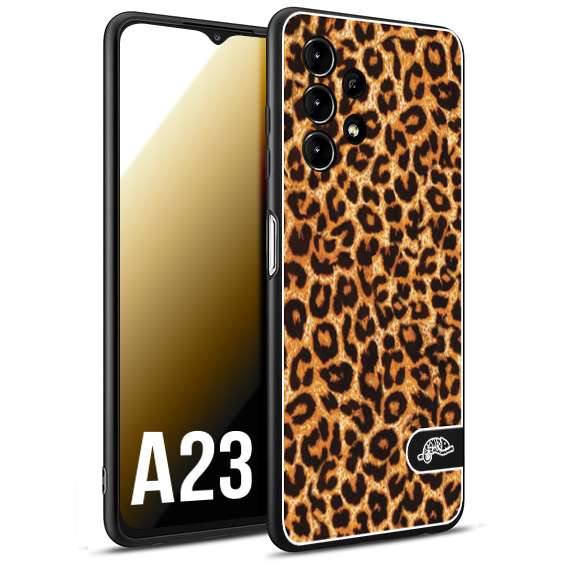 CUSTOMIZZA - Custodia cover nera morbida in tpu compatibile per Samsung A23 leopardato maculato donna marrone leopard brown