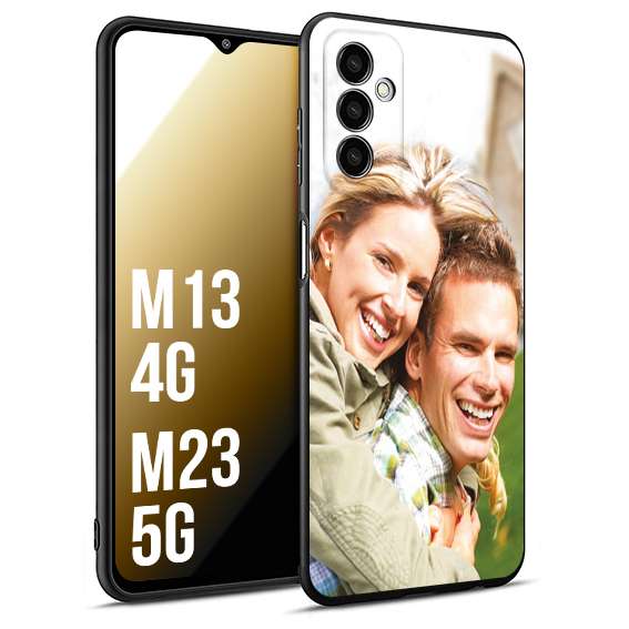 CUSTOMIZZA - Custodia cover nera morbida in tpu compatibile per Samsung M13 4G - M23 5G personalizzata con foto immagine scritta a piacere