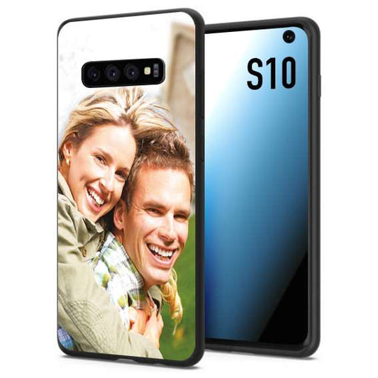 CUSTOMIZZA - Custodia cover nera morbida in tpu compatibile per Samsung S10 personalizzata con foto immagine scritta a piacere