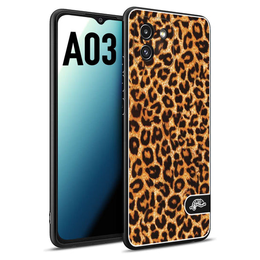 CUSTOMIZZA - Custodia cover nera morbida in tpu compatibile per Samsung A03 leopardato maculato donna marrone leopard brown