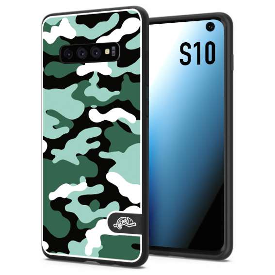 CUSTOMIZZA - Custodia cover nera morbida in tpu compatibile per Samsung S10 camouflage mimetico militare verde green