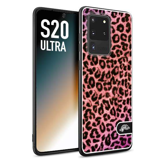 CUSTOMIZZA - Custodia cover nera morbida in tpu compatibile per Samsung S20 ULTRA leopardato maculato donna rosa leopard