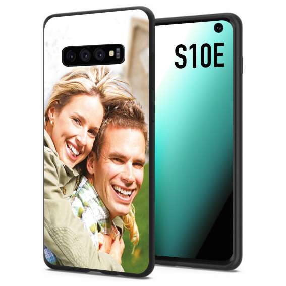 CUSTOMIZZA - Custodia cover nera morbida in tpu compatibile per Samsung S10E personalizzata con foto immagine scritta a piacere