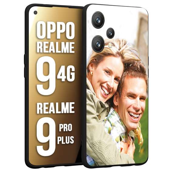 CUSTOMIZZA - Custodia cover nera morbida in tpu compatibile per Oppo Realme 9 4G - 9 PRO PLUS personalizzata con foto immagine scritta a piacere