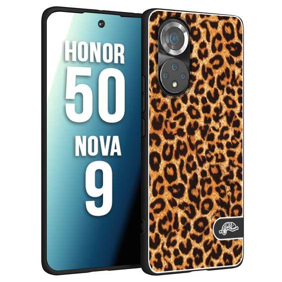 CUSTOMIZZA - Custodia cover nera morbida in tpu compatibile per Huawei Nova 9 - Honor 50 leopardato maculato donna marrone leopard brown