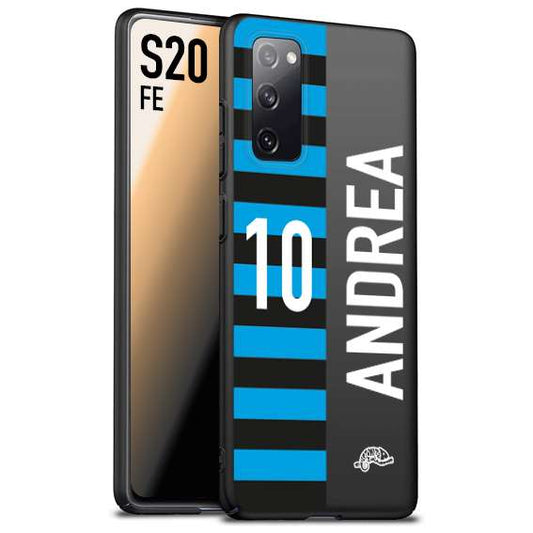 CUSTOMIZZA - Custodia cover nera morbida in tpu compatibile per Samsung S20 FE personalizzata calcio football nome e numero calciatori nerazzurra