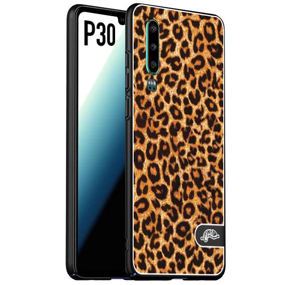 CUSTOMIZZA - Custodia cover nera morbida in tpu compatibile per Huawei P30 leopardato maculato donna marrone leopard brown