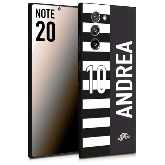 CUSTOMIZZA - Custodia cover nera morbida in tpu compatibile per Samsung NOTE 20 personalizzata calcio football nome e numero calciatori bianconera