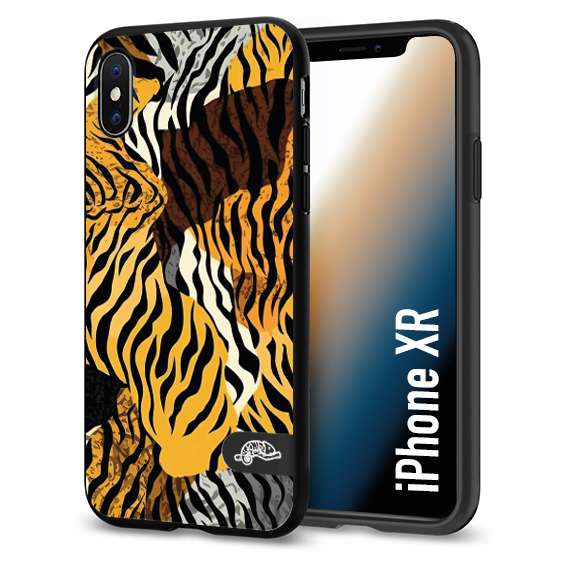 CUSTOMIZZA - Custodia cover nera morbida in tpu compatibile per iPhone Xr leopardato tigrato tiger colorata donna fashion estate