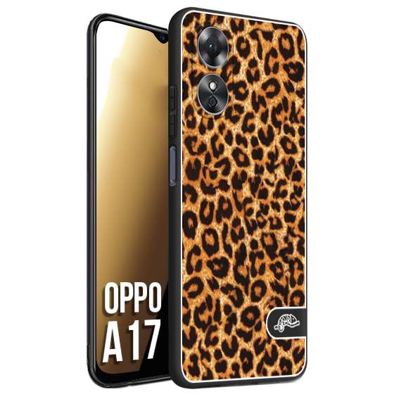 CUSTOMIZZA - Custodia cover nera morbida in tpu compatibile per Oppo A17 leopardato maculato donna marrone leopard brown