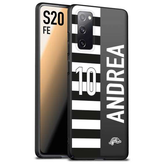 CUSTOMIZZA - Custodia cover nera morbida in tpu compatibile per Samsung S20 FE personalizzata calcio football nome e numero calciatori bianconera