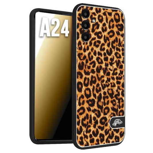 CUSTOMIZZA - Custodia cover nera morbida in tpu compatibile per Samsung A24 leopardato maculato donna marrone leopard brown