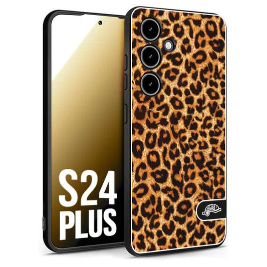 CUSTOMIZZA - Custodia cover nera morbida in tpu compatibile per Samsung S24 PLUS leopardato maculato donna marrone leopard brown