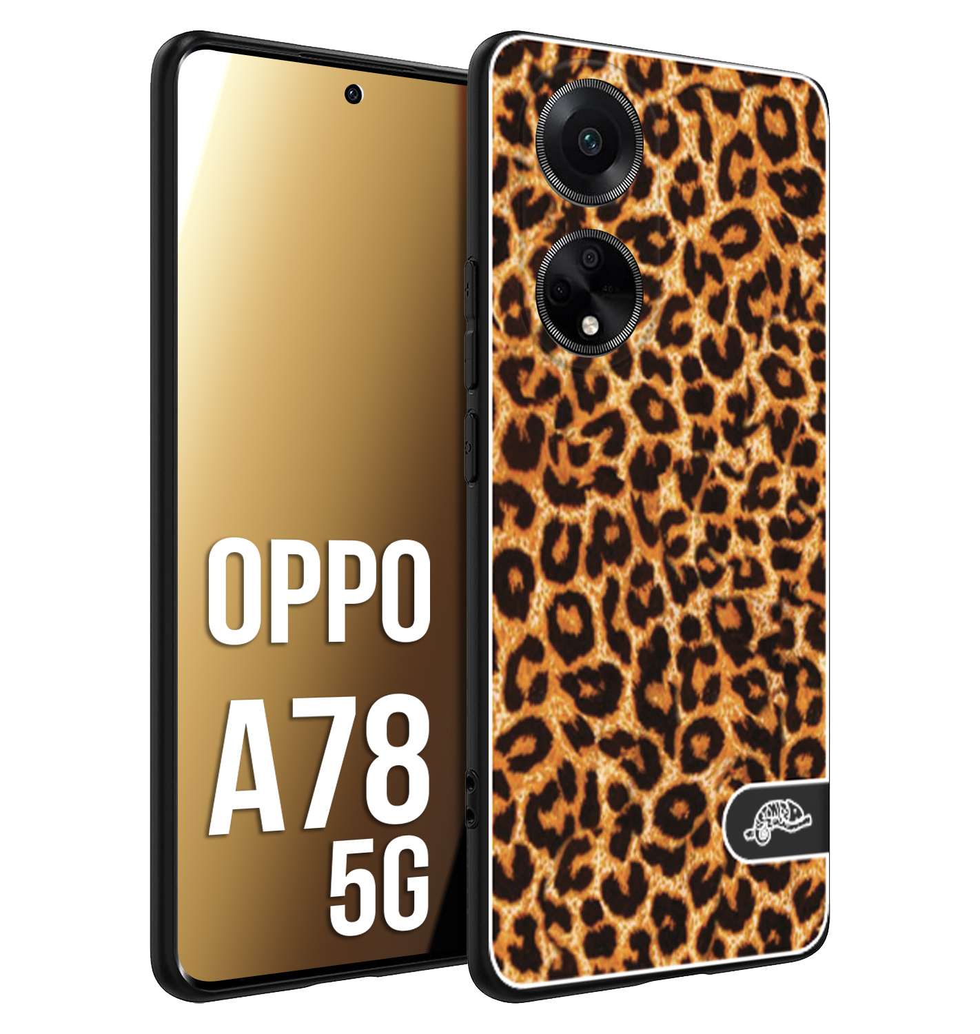 CUSTOMIZZA - Custodia cover nera morbida in tpu compatibile per Oppo A78 5G leopardato maculato donna marrone leopard brown