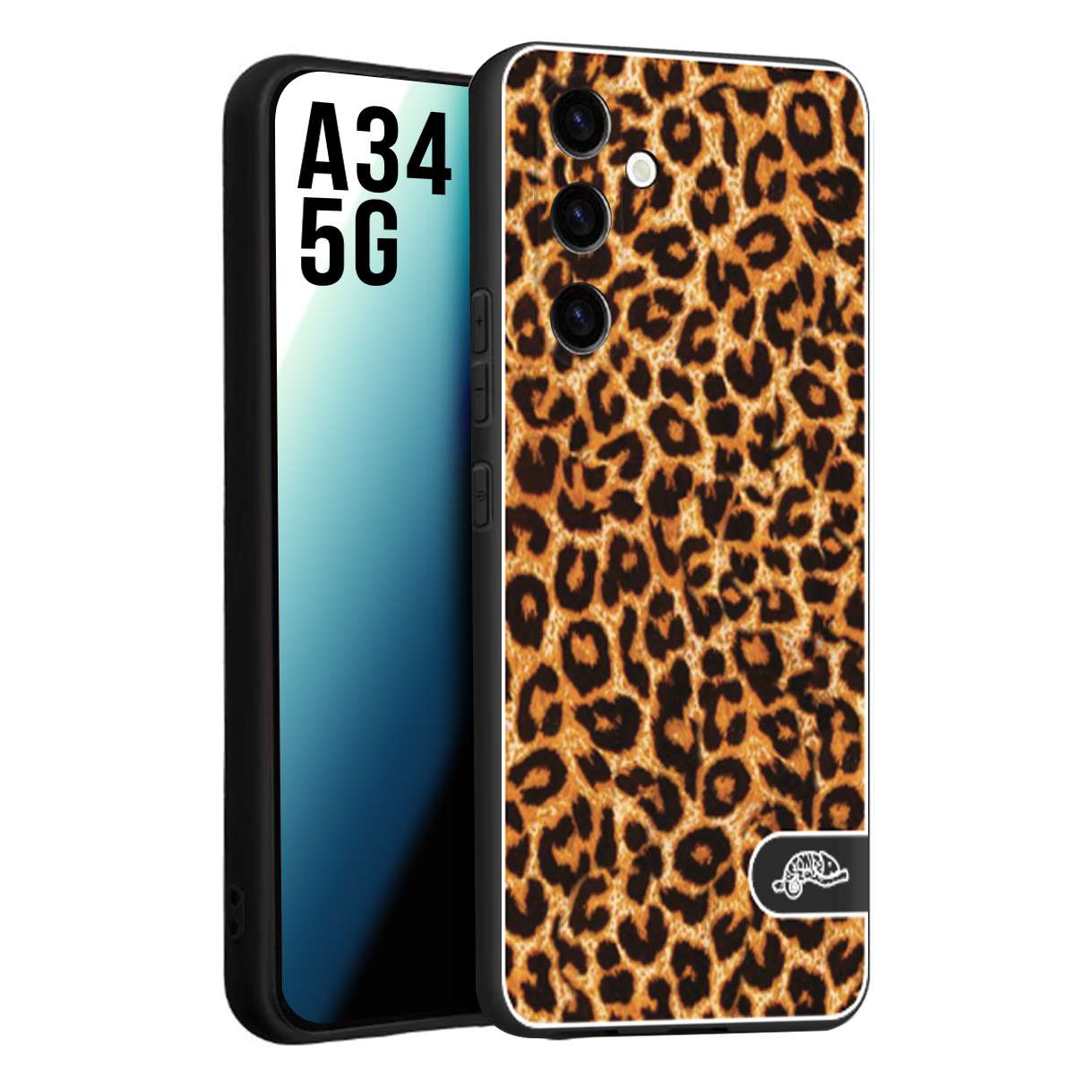 CUSTOMIZZA - Custodia cover nera morbida in tpu compatibile per Samsung A34 5G leopardato maculato donna marrone leopard brown